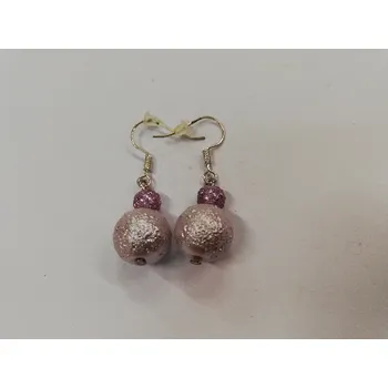 Náušnice Náušnice - voskované korálky - fialkové