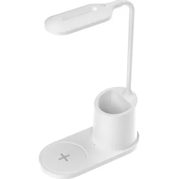 Lampička Platinet PDL1930W stolní LED lampa 3W stmívatelná, bezdrátové nabíjení, bílá PL00255