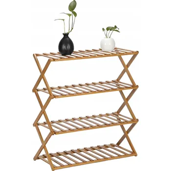 Botník ÚZKÝ BOTNÍK, 4 ÚROVNĚ, BAMBUSOVÝ ORGANIZÉR NA BOTY, POLICE NA BOTY