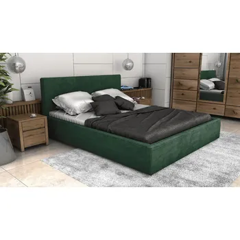 Postel Postel LINCOLN 120x200 tmavězelená s úložným prostorem - manšestr - LINCOLN 39