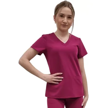 Zdravotnický oděv Dámská lékařská blůza třešňová – BASIC PREMIUM (L)