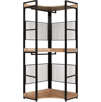 Kuchyňská linka Rohový regál s policí, akace/černá, KILOS TYP 5