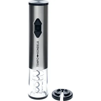 Otvírák TEMPO-KONDELA SAKARO TYP 3, elektrický otvírák na víno s LED osvětlením, šedá