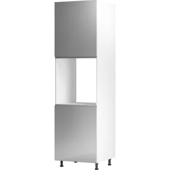 Kuchyňská linka Potravinová skříňka, bílá / šedá extra vysoký lesk, levá, AURORA D60P