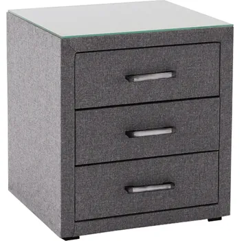 Noční stolek Noční stolek, šedá/sklo, SAMRENO