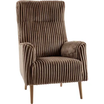 Obývací pokoj Křeslo ušák, taupe šedohnědá/buk, SAMY 1