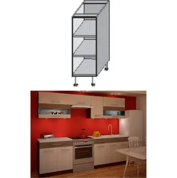 Kuchyňská skříňka Spodní policová skříňka, rigolletto light / rigolletto dark / wenge, JURA NEW IA DO-20