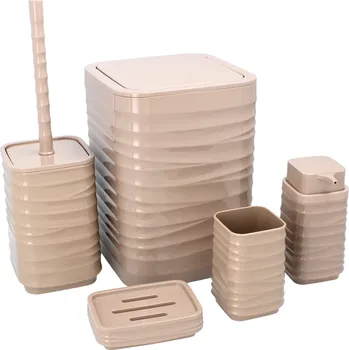 Sada koupelnových doplňků Sada koupelnových doplňků, 5 dílná, hnědá, MATIO