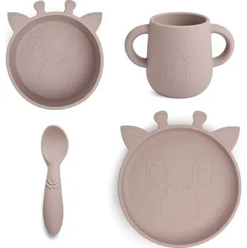 dětská jídelní sada NUUROO Lykke Silikonový Jídelní set Giraf Woodrose
