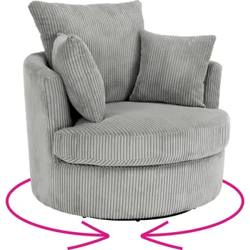 Obývací pokoj Relaxační otočné křeslo, světle šedá, SALTER