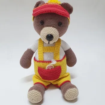 Polštář Háčkovaná hračka - medvěd Honza