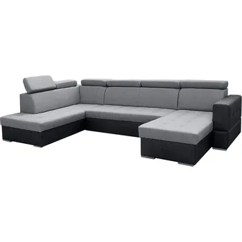 Sedací souprava Rozkládací sedací souprava, šedá/tmavě šedá, pravá, VASTO ROH