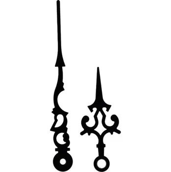 Hodiny Kovové hodinové ručičky B8 (97 mm, 60 mm) - černé - Ručičky hodinové B8 pár