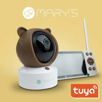 Lampička Eco Light MARY'S Nanny cam 2v1 Teddy hnědá WiFi TUYA