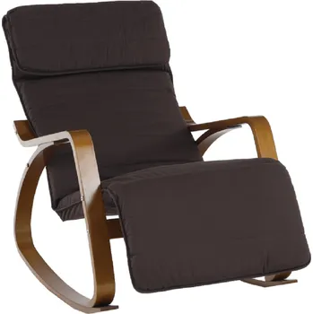 Obývací pokoj Houpací křeslo, hnědé březové dřevo, hnědá látka, SIVERT