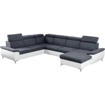 Sedací souprava Sedací souprava, šedá/bílá, pravá, MARELIA