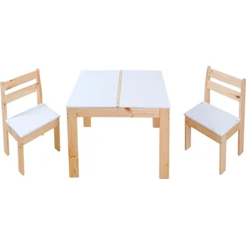 Ložnicová sestava Dětský set 1+2, bílá/přírodní, borovice, EVAN