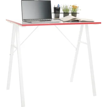 Psací stůl Počítačový stůl, bílá/červená, RALDO