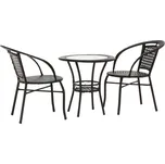 Zahradní ratanový set 1+2, hnědá, LASAN