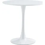 Jídelní stůl, kulatý, bílá matná, průměr 80 cm, REVENTON NEW