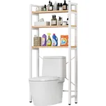 Regál nad WC, dub natural/bílá, BALRAM