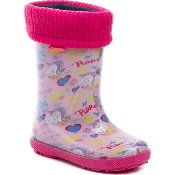 Dívčí holínky Demar 0048A dětské růžové gumáky s jednorožcem EU 22/23 + DÁREK