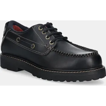 Dámské polobotky Kožené polobotky Tommy Jeans ARCHIVE 01 BOAT SHOE LEATHER EM0EM01651 černá 99X, EUR 43