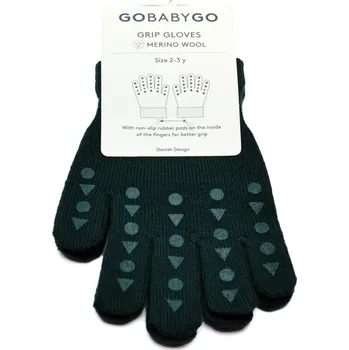 Rukavice Dětské merino rukavice GOBABYGO prstové Barva: Zelená, Velikost: 2 (1-3 roky)