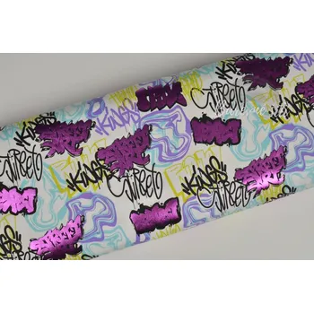 Teplákovina Lesklé grafitti (E) (Kvalitní teplákovina z Holandska)