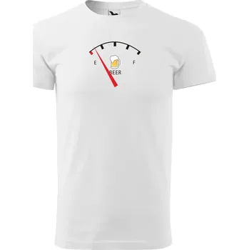 Pánské tričko s pivním motivem Tachometr Barva: Bílá, Velikost: 4XL