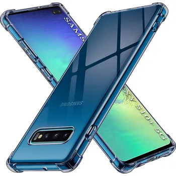 Pouzdro na mobilní telefon Techsuit Shockproof průhledný silikon Samsung Galaxy S10 Plus kouřově černý