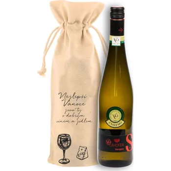 Víno Plátěný pytlík - sklenice, Nejlepší Vánoce s vínem Víno: Sauvignon 2024 - Lahofer