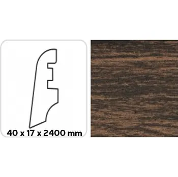 Podlahová lišta Soklová lišta K-PRODUKT KP 40 DUB DARK 13517 2,40 bm