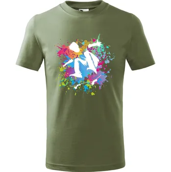 Chlapecké tričko Dětské tričko Skateboardista Barva: MILITARY + BÍLÁ VARIANTA, Velikost: 122