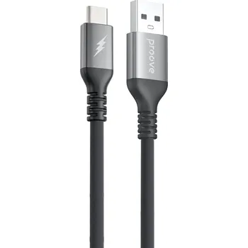 Datový kabel Proove REGEN SILICONE, kabel USB-A/USB-C, 3A/27W, 480Mbps,1m, recyklovaný silikon