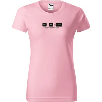 Dámské tričko Dámské tričko ctrl+alt+del Barva: Růžová, Velikost: 2XL