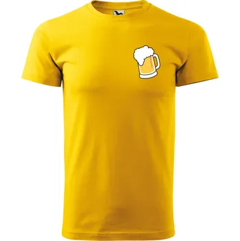 Pánské tričko s potiskem PIVO Barva: ŽLUTÁ, Velikost: 4XL