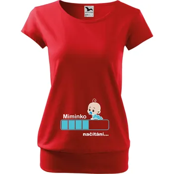 Těhotenské tričko - Načítání Chlapeček Barva: ČERVENÁ, Velikost: XL