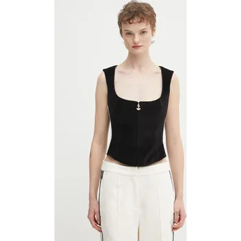 Velurový top adidas Originals Velvet černá barva, KF4693 99X, vel. 38