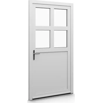 Vchodové dveře ALUPLAST Plastové jednokřídlové hlavní vchodové dveře zlatý dub/bílé 17 Otvírání: Pravé, Šířka v cm: 100, Výška v cm: 200