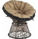 Otočné křeslo s polštářem, hnědá / černá / béžová, TRISS