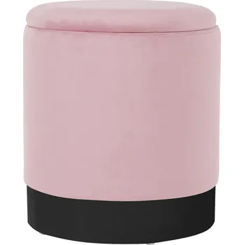 Taburet Taburet s úložným prostorem, růžová Velvet látka/černá, DARON