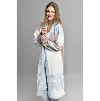 Dámský svetr Dámský dlouhý kardigan MARBELIO blue