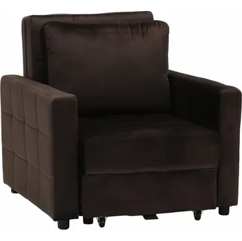 Křeslo Rozkládací křeslo, čokoládová Velvet látka, PECHRO
