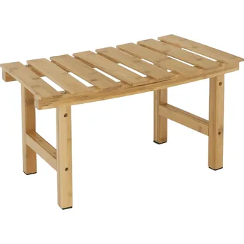 Konferenční stolek Příruční stolek k vířivce ve tvaru oblouku, přírodní bambus, VIREO TYP 3