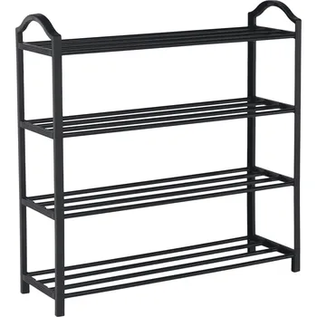 Botník Botník, 4-policový, černý, kov / plast, TABE