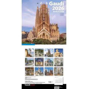 Diář Cal. 2026 Pared (30x30 cm) Gaudí-1 B (Sagrada Familia) (ES)