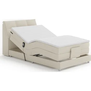 Postel Elektrická polohovací postel, boxspring, béžová, 120x200, GERONA NEW