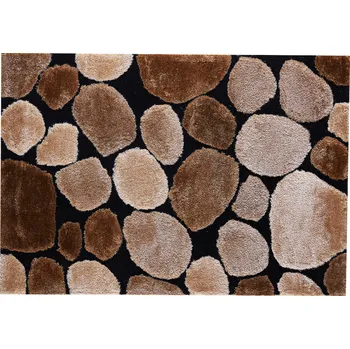 Koberec Koberec, hnědá / černá, 80x150, PEBBLE TYP 2