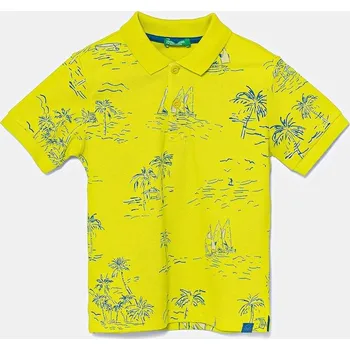 Chlapecké tričko Dětská bavlněná polokošile United Colors of Benetton 36Y4G300Y.P.Seasonal žlutá 10A, vel. 116